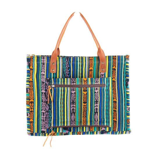 THE PERFECT TRAVEL TOTE - CORTE DE PLAYA - OOAK - CAFE - NO. 10122