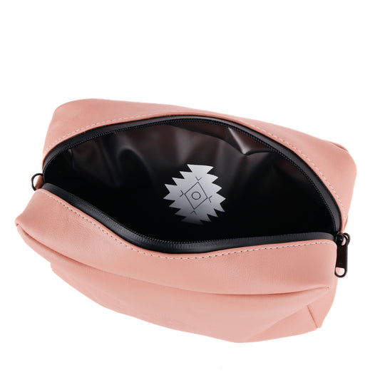 THE PERFECT WET BAG - SMALL - BREAST CANCER AWARENESS CAPSULE - FULL LEATHER - ROSE PINK