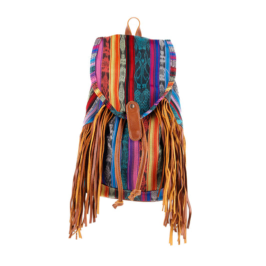 FRINGE BACKPACK - OOAK CORTE - CAFE - NO. 10286