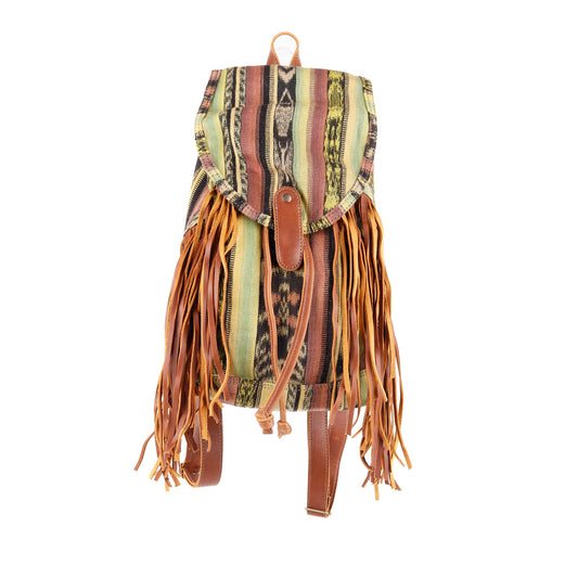 FRINGE BACKPACK - OOAK CORTE - CAFE - NO. 10299