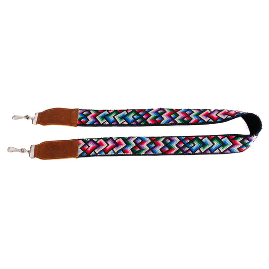 CAMERA STRAP - OOAK WOVEN FAJA TEXTILE - CAFE - NO. 10483