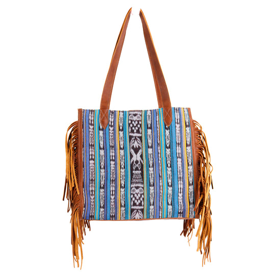 YOUR EVERYTHING TOTE - OOAK VINTAGE TEXTILE - CORTE DE PLAYA - CAFE - NO. 10521