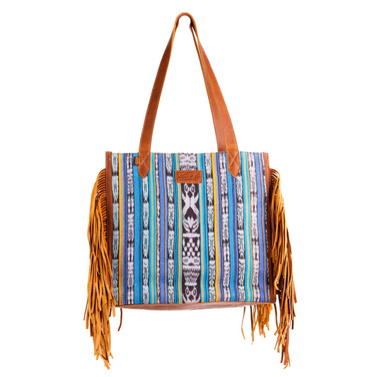 YOUR EVERYTHING TOTE - OOAK VINTAGE TEXTILE - CORTE DE PLAYA - CAFE - NO. 10521