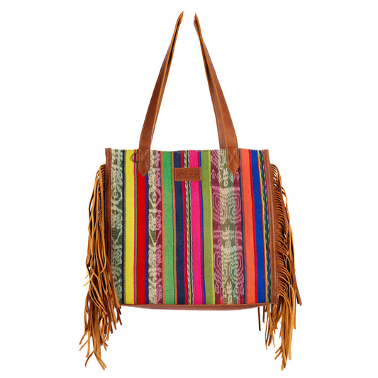 YOUR EVERYTHING TOTE - OOAK VINTAGE TEXTILE - CORTE DE PLAYA - CAFE - NO. 10522