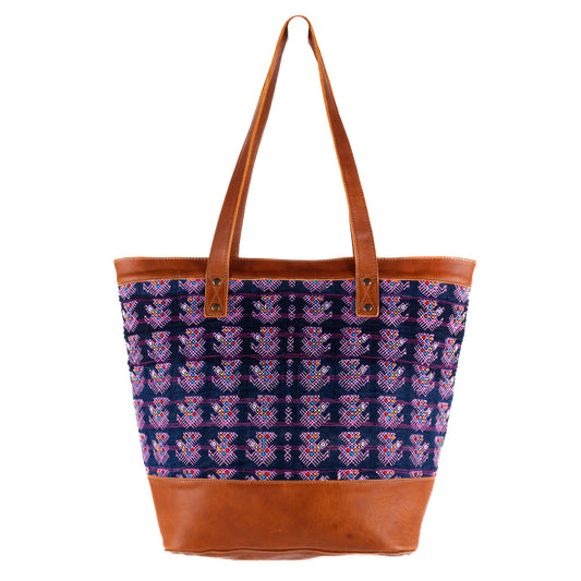 CADIZ TOTE - OOAK HUIPIL - NAHUALA REGION - CAFE - NO. 10605