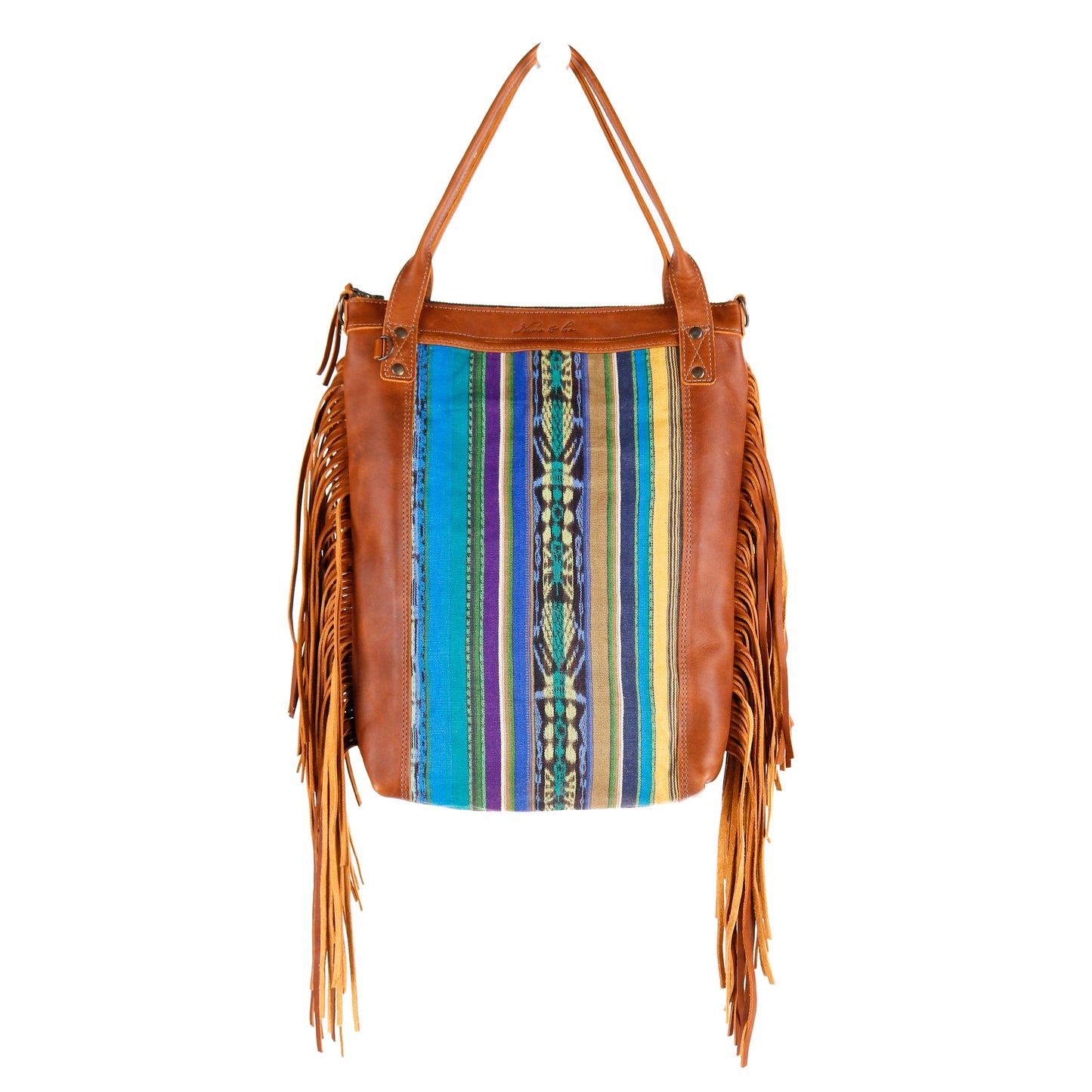 PERFECT FRINGE TOTE - OOAK CORTE TEXTILE - CAFE - NO. 10673