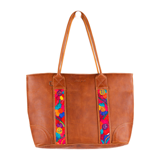 THE FOREVER TOTE - VINTAGE FAJA ACCENTS - CAFE - NO. 10690