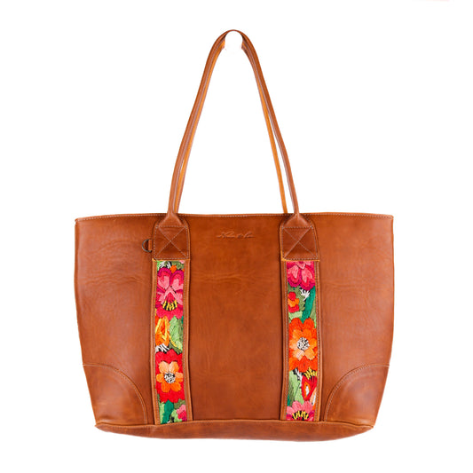 THE FOREVER TOTE - VINTAGE FAJA ACCENTS - CAFE - NO. 10693