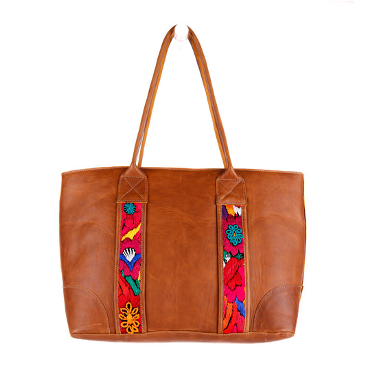 THE FOREVER TOTE - VINTAGE FAJA ACCENTS - CAFE - NO. 10694