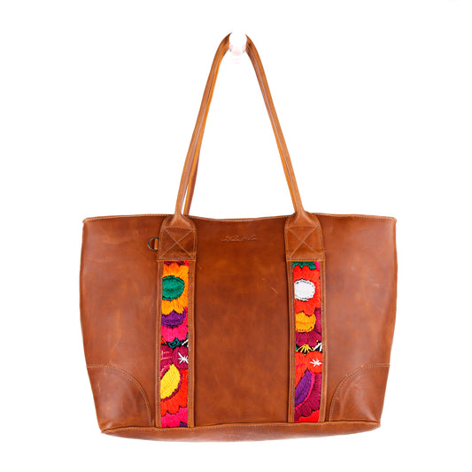 THE FOREVER TOTE - VINTAGE FAJA ACCENTS - CAFE - NO. 10697