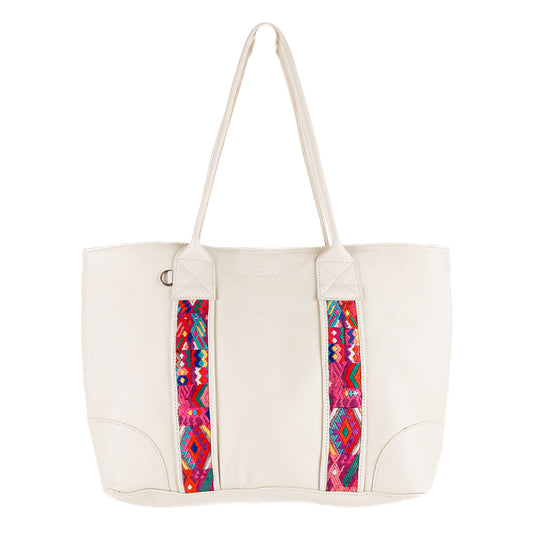 THE FOREVER TOTE - VINTAGE FAJA ACCENTS - BONE - NO. 10700