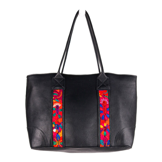 THE FOREVER TOTE - VINTAGE FAJA ACCENTS - BLACK - NO. 10702