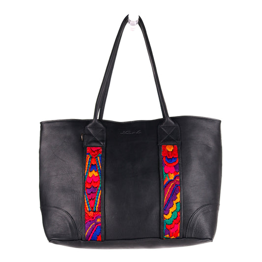 THE FOREVER TOTE - VINTAGE FAJA ACCENTS - BLACK - NO. 10704