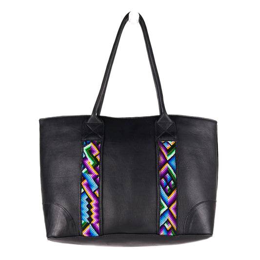 THE FOREVER TOTE - VINTAGE FAJA ACCENTS - BLACK - NO. 10705