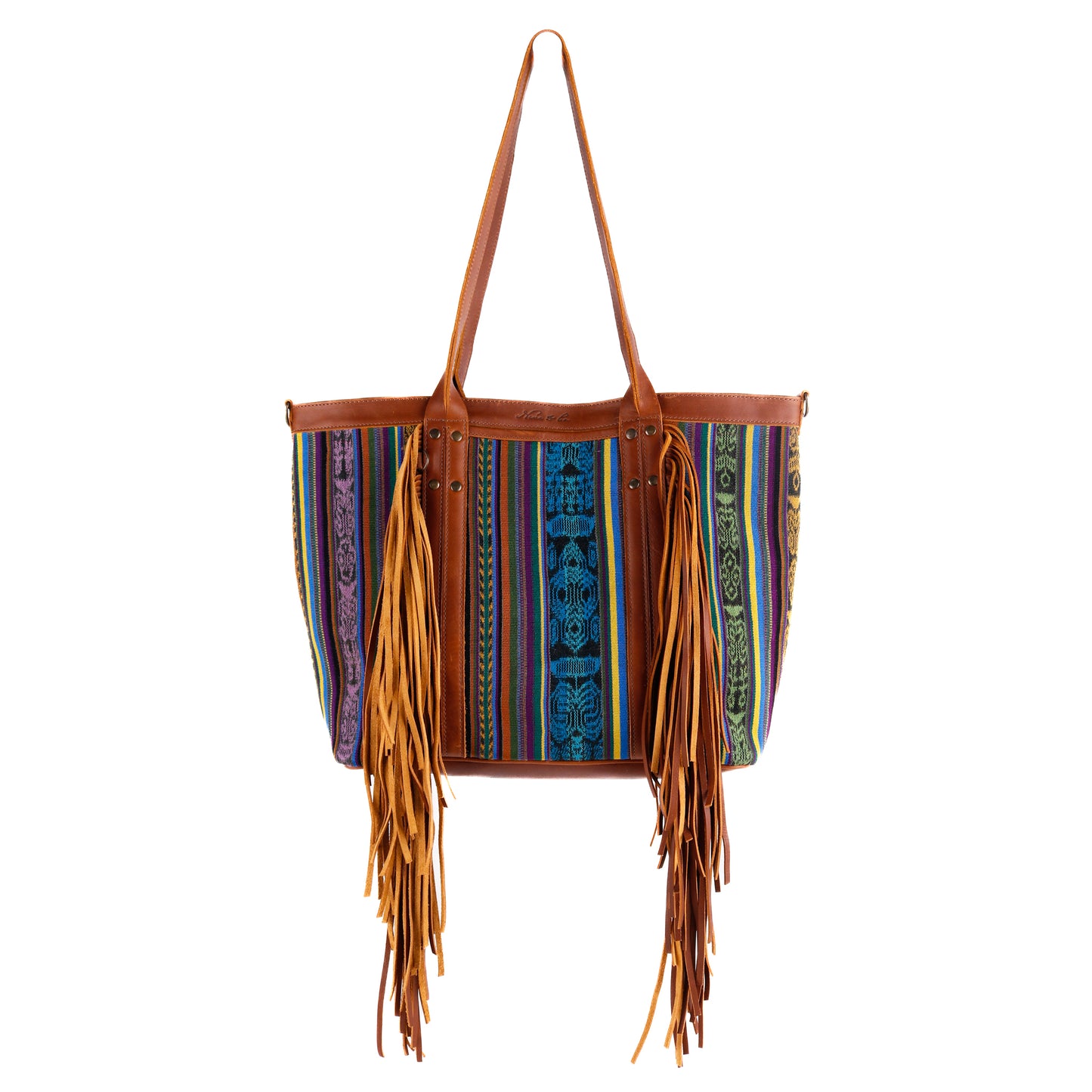 LUCIA FRINGE TOTE - OOAK CORTE DE PLAYA - CAFE - NO. 10725