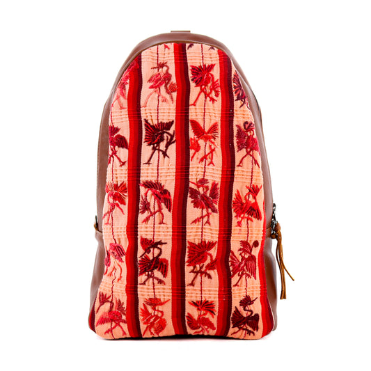 **CLOSEOUT** CROSSBODY SLING 2.0 - LARGE - OOAK HUIPIL - CAFE - NO. 11661