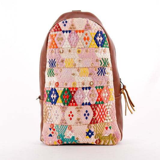 CROSSBODY SLING 2.0 - LARGE - OOAK HUIPIL - CAFE - NO. 11664