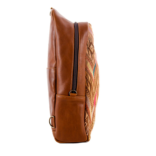 CROSSBODY SLING 2.0 - LARGE - OOAK HUIPIL - CAFE - NO. 11665