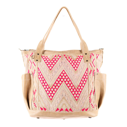 THE PERFECT BAG - OOAK VINTAGE HUIPIL - CAMEL - NO. 11674