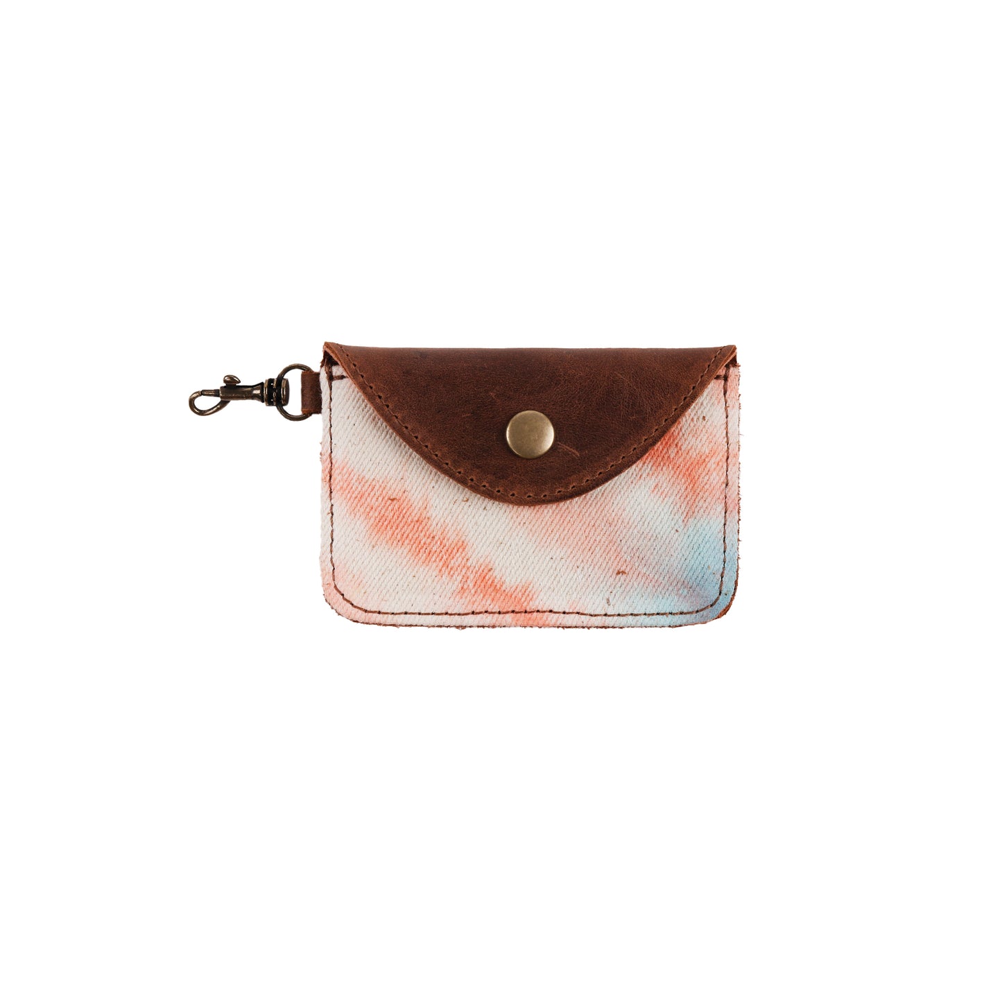 CARD WALLET - TIE DYE - UPCYCLED DENIM - CAOBA LEATHER - NO. 12177