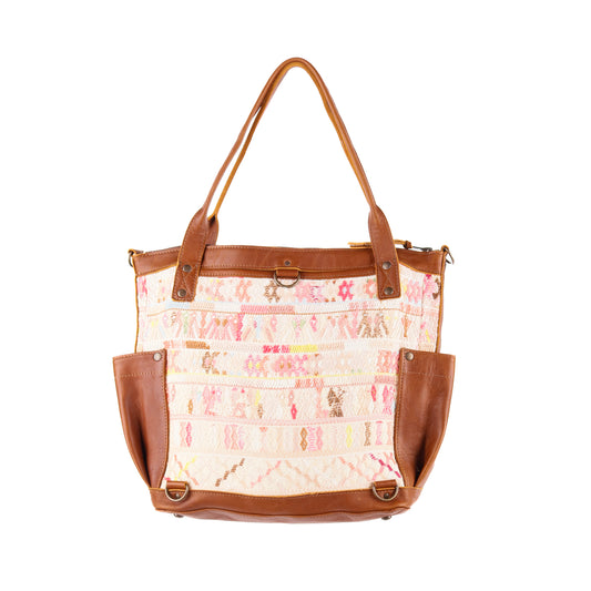THE MEDIUM PERFECT BAG - OOAK HUIPIL - CAFE - NO. 12736
