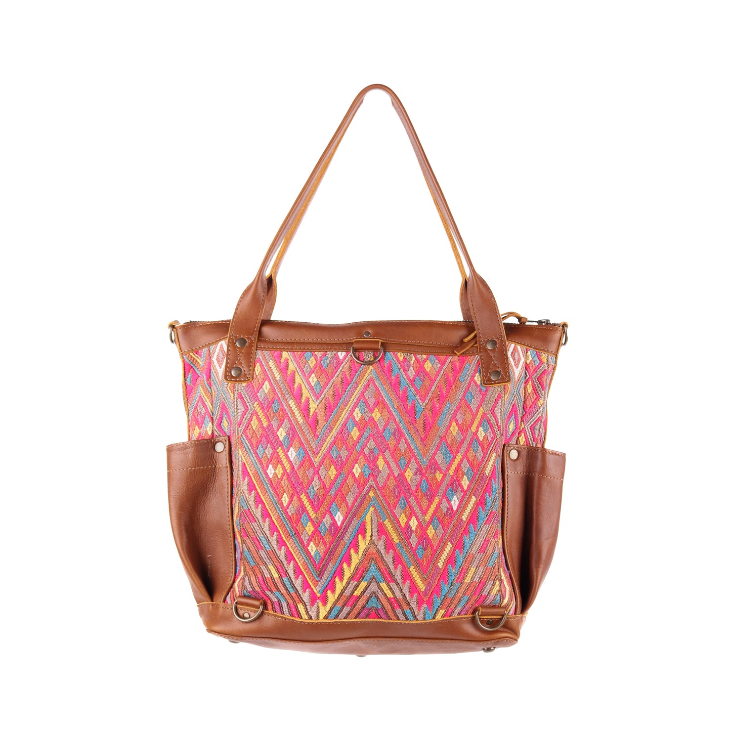 THE MEDIUM PERFECT BAG - OOAK HUIPIL - CAFE - NO. 12740