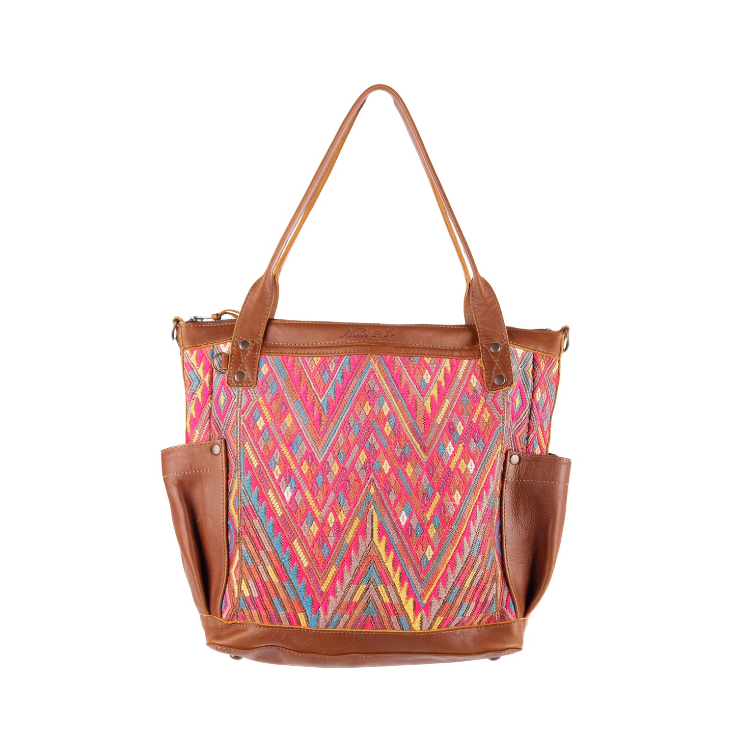THE MEDIUM PERFECT BAG - OOAK HUIPIL - CAFE - NO. 12740