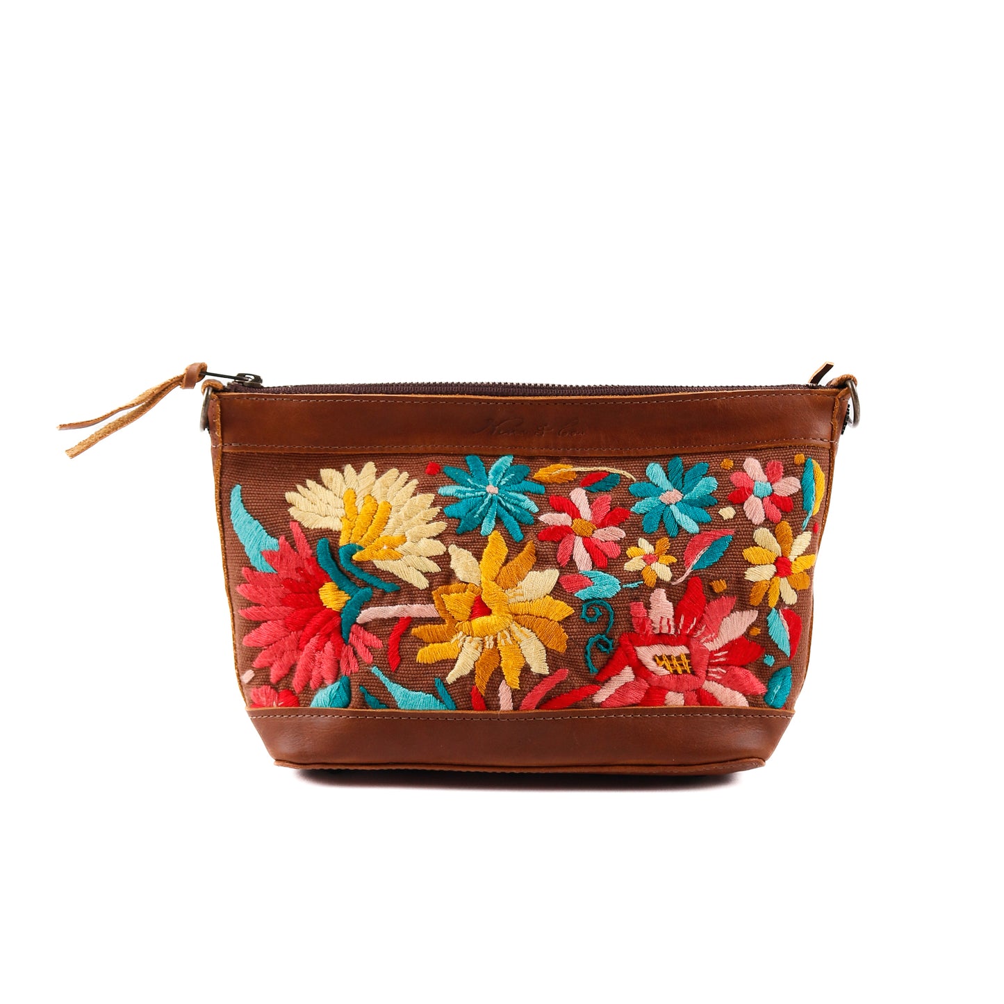 PERFECT NENITA - EMBROIDERED BLOOMS - CAFE LEATHER - NO. 12751