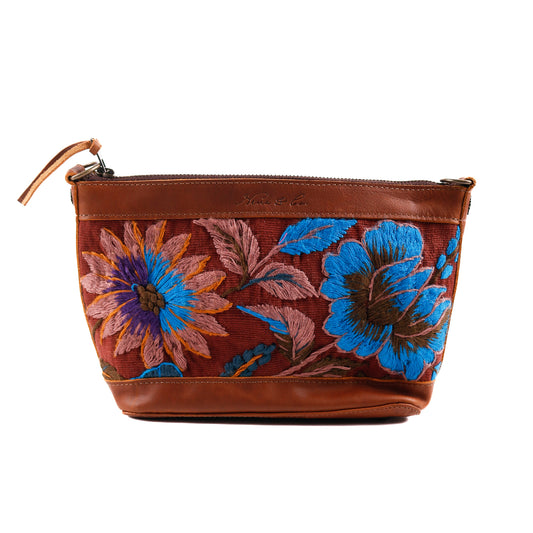 PERFECT NENITA - EMBROIDERED BLOOMS - CAFE LEATHER - NO. 12759