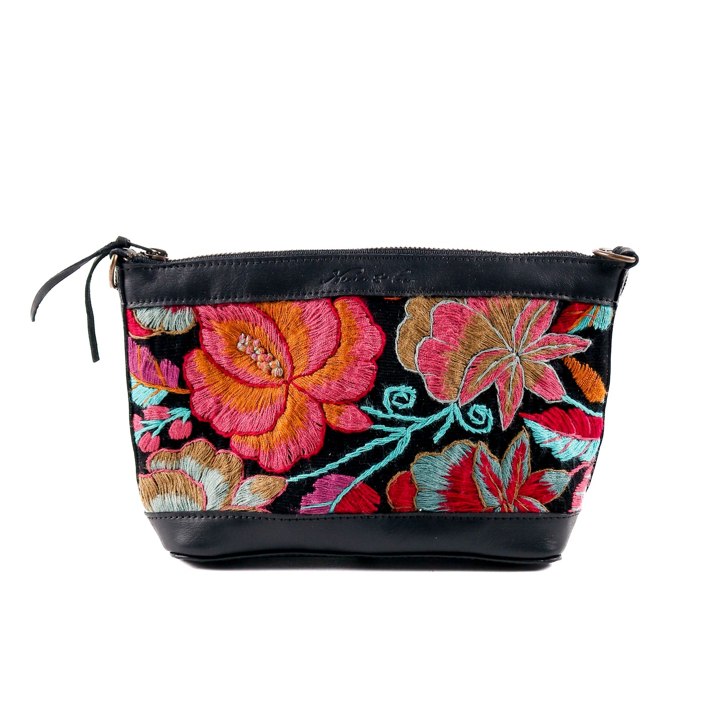 PERFECT NENITA - EMBROIDERED BLOOMS - BLACK LEATHER - NO. 12770