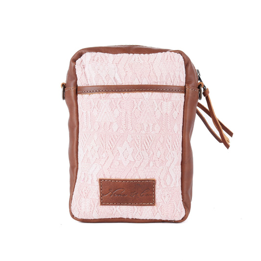 CROSSBODY TRAVEL BAG - OOAK HUIPIL - CAFE - NO. 13984