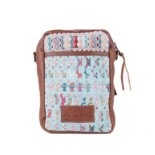 CROSSBODY TRAVEL BAG - OOAK HUIPIL - CAFE - NO. 13989