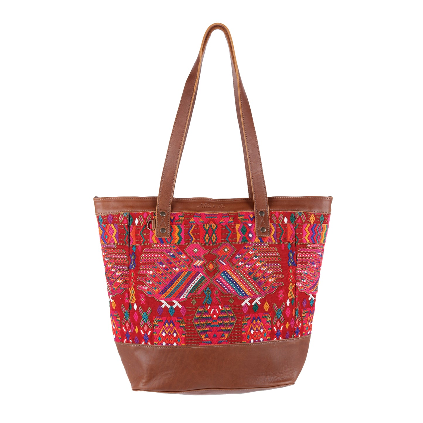 CADIZ TOTE - OOAK HUIPIL - CAFE - NO. 14040