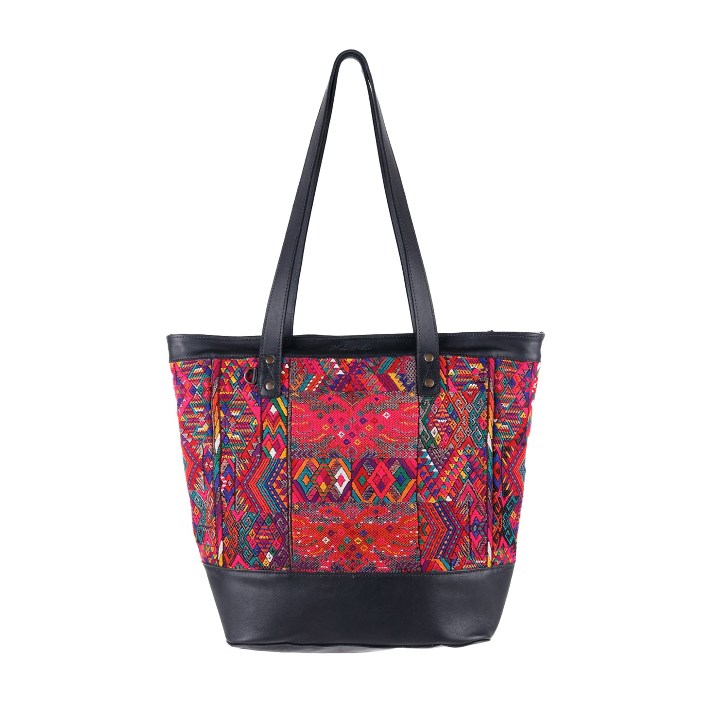 CADIZ TOTE - OOAK HUIPIL - BLACK - NO. 14034