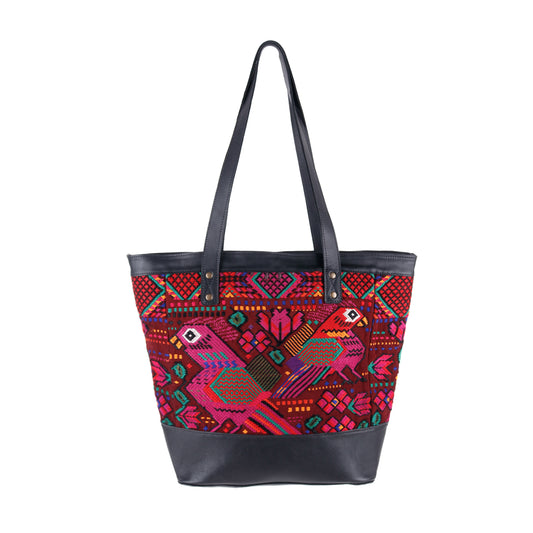 CADIZ TOTE - OOAK HUIPIL - BLACK - NO. 14036