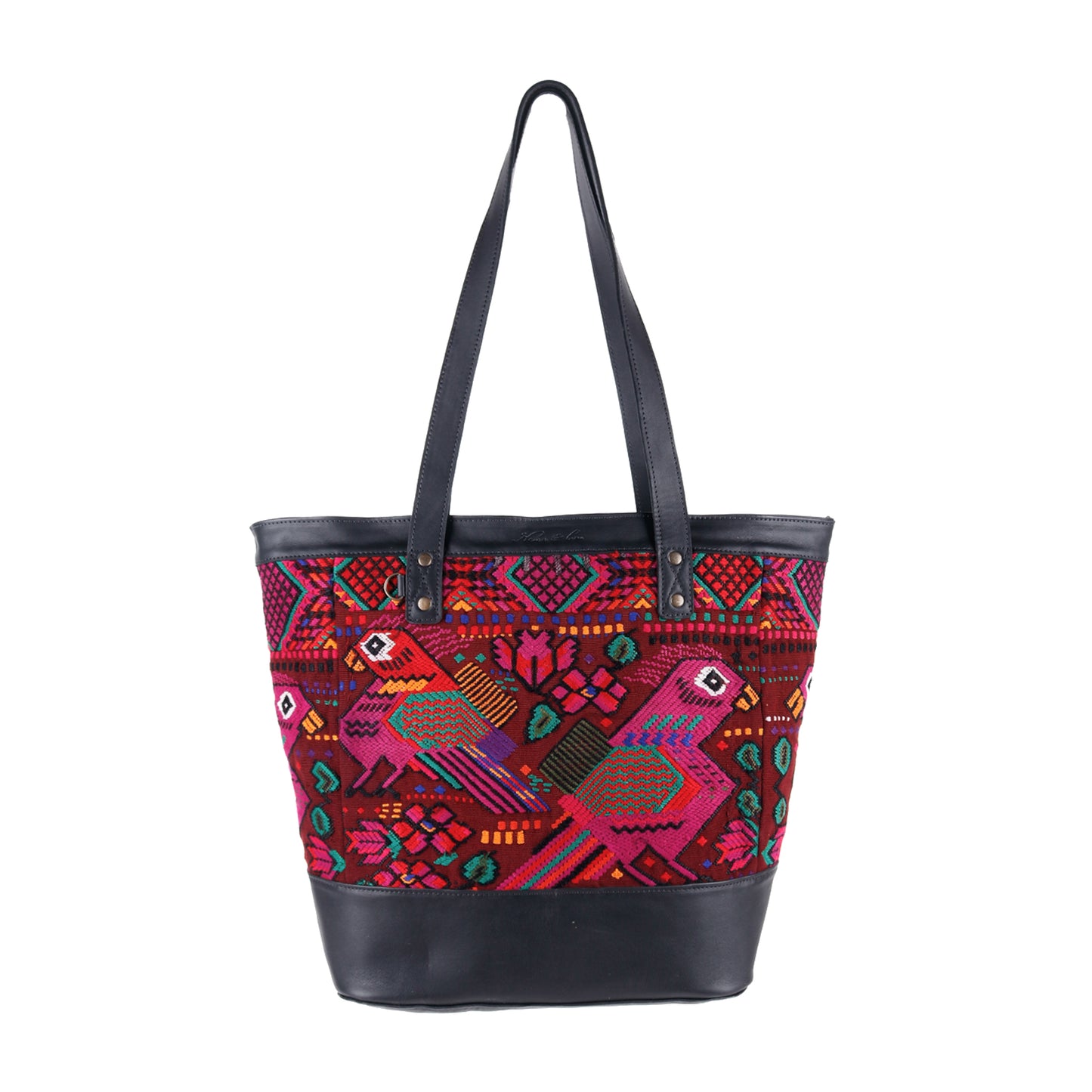 CADIZ TOTE - OOAK HUIPIL - BLACK - NO. 14036