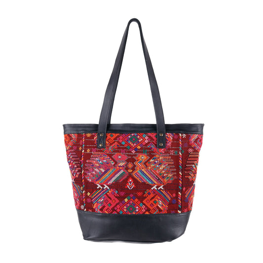 CADIZ TOTE - OOAK HUIPIL - BLACK - NO. 14037