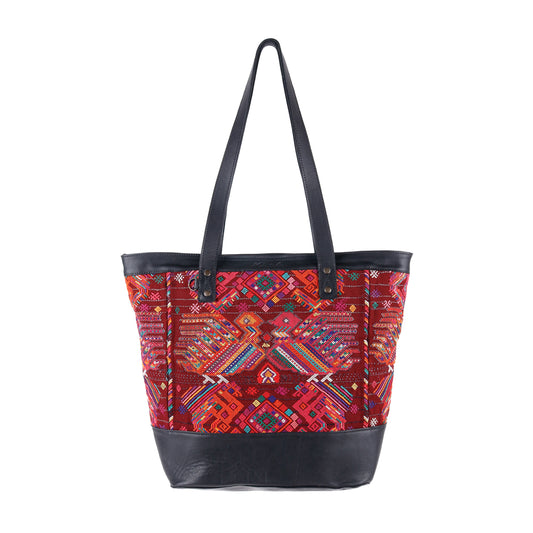 CADIZ TOTE - OOAK HUIPIL - BLACK - NO. 14037