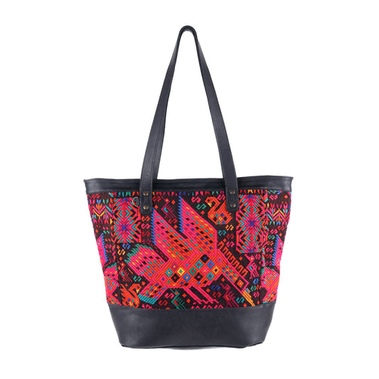 CADIZ TOTE - OOAK HUIPIL - BLACK - NO. 14038
