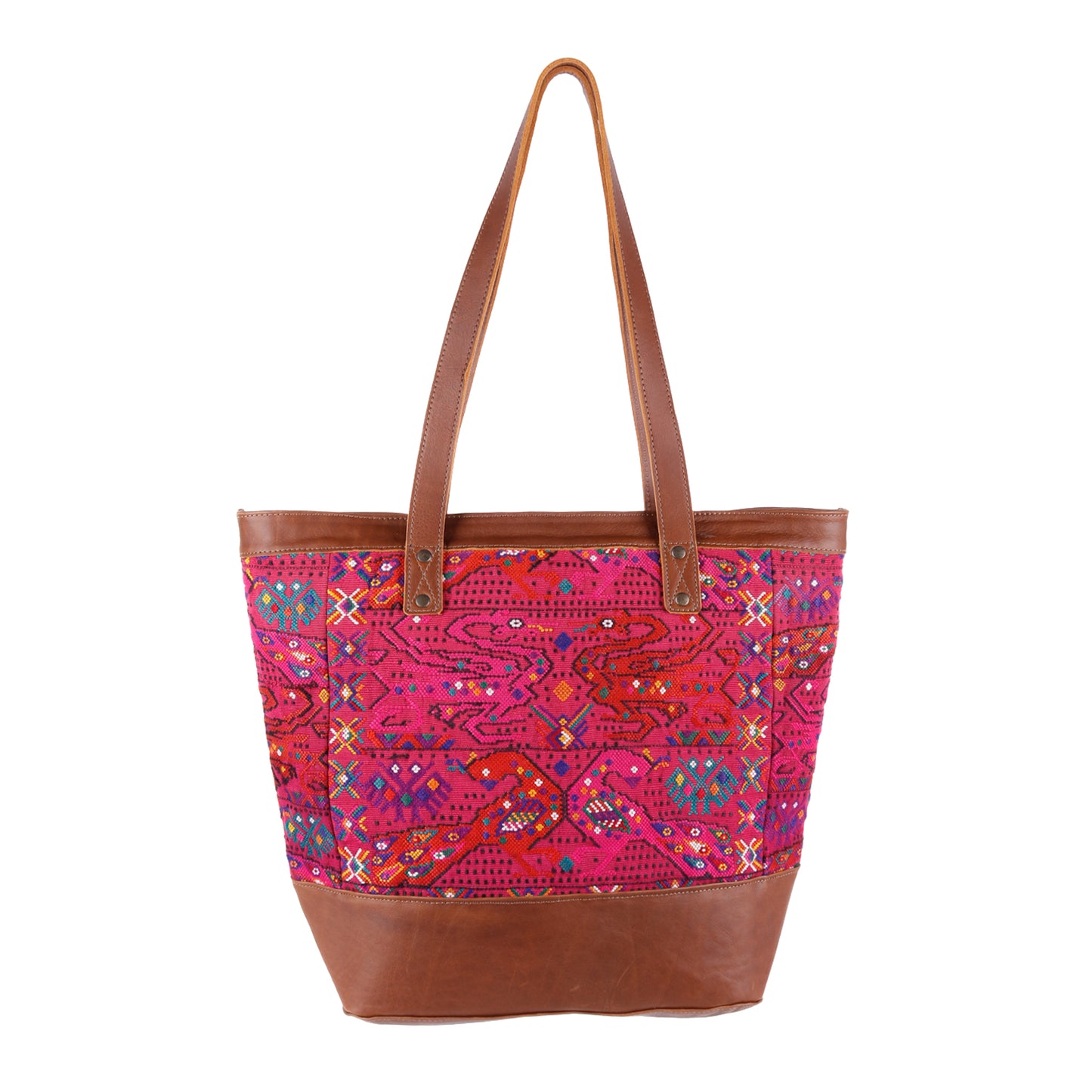 CADIZ TOTE - OOAK HUIPIL - CAFE - NO. 14042