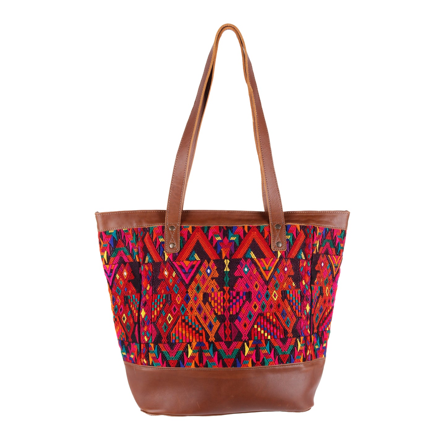 CADIZ TOTE - OOAK HUIPIL - CAFE - NO. 14043