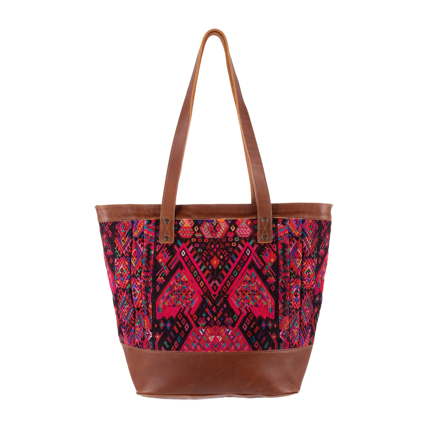 CADIZ TOTE - OOAK HUIPIL - CAFE - NO. 14044