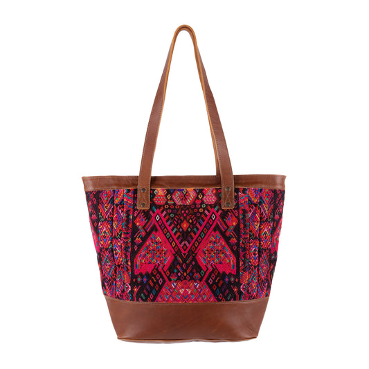 CADIZ TOTE - OOAK HUIPIL - CAFE - NO. 14044