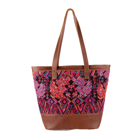 CADIZ TOTE - OOAK HUIPIL - CAFE - NO. 14045