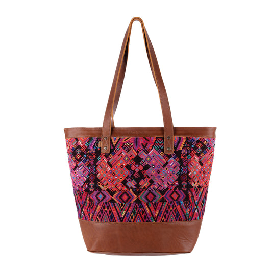 CADIZ TOTE - OOAK HUIPIL - CAFE - NO. 14045