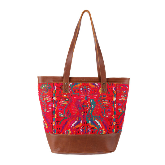 CADIZ TOTE - OOAK HUIPIL - CAFE - NO. 14046