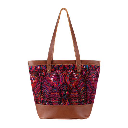 CADIZ TOTE - OOAK HUIPIL - CAFE - NO. 14047