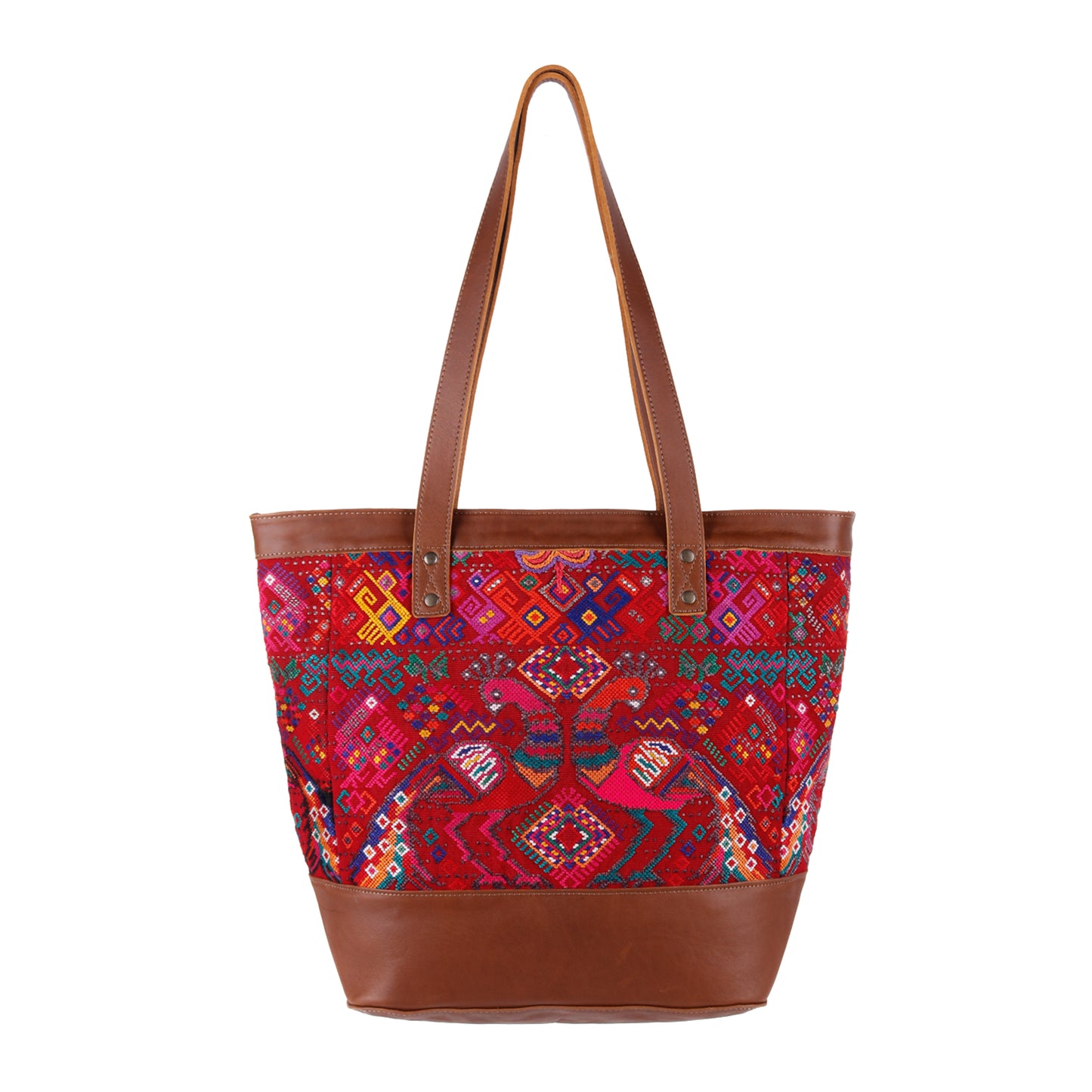 CADIZ TOTE - OOAK HUIPIL - CAFE - NO. 14048