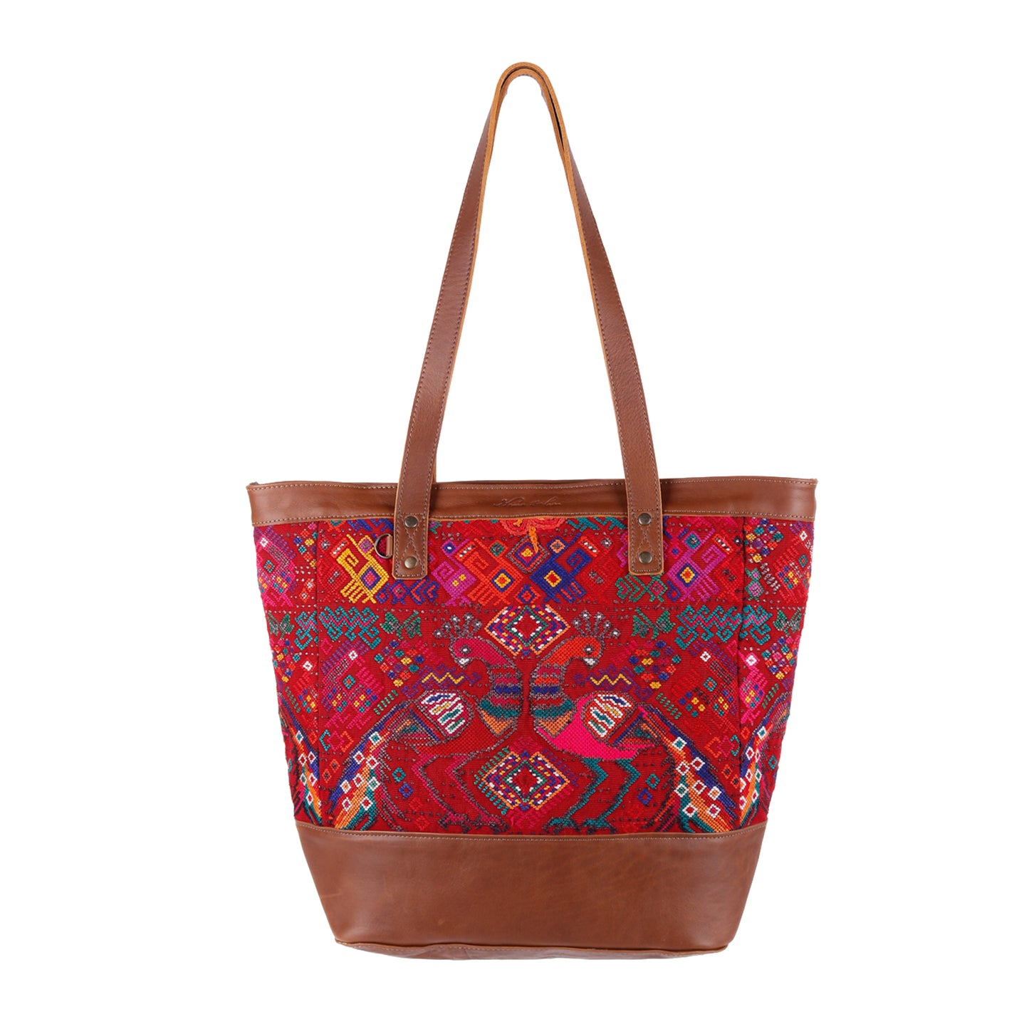 CADIZ TOTE - OOAK HUIPIL - CAFE - NO. 14048