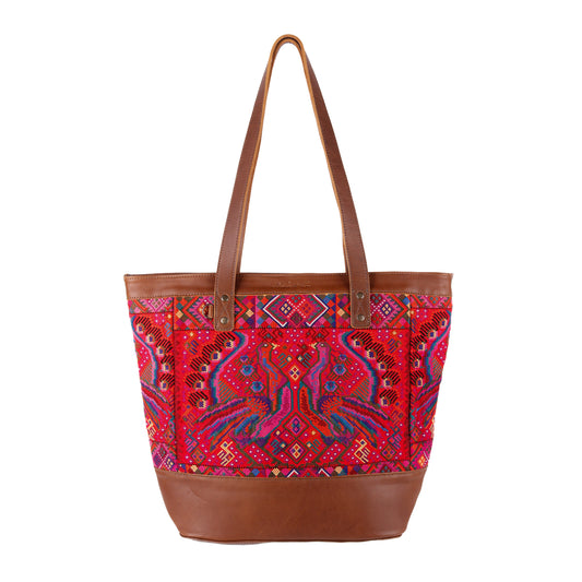 CADIZ TOTE - OOAK HUIPIL - CAFE - NO. 14049